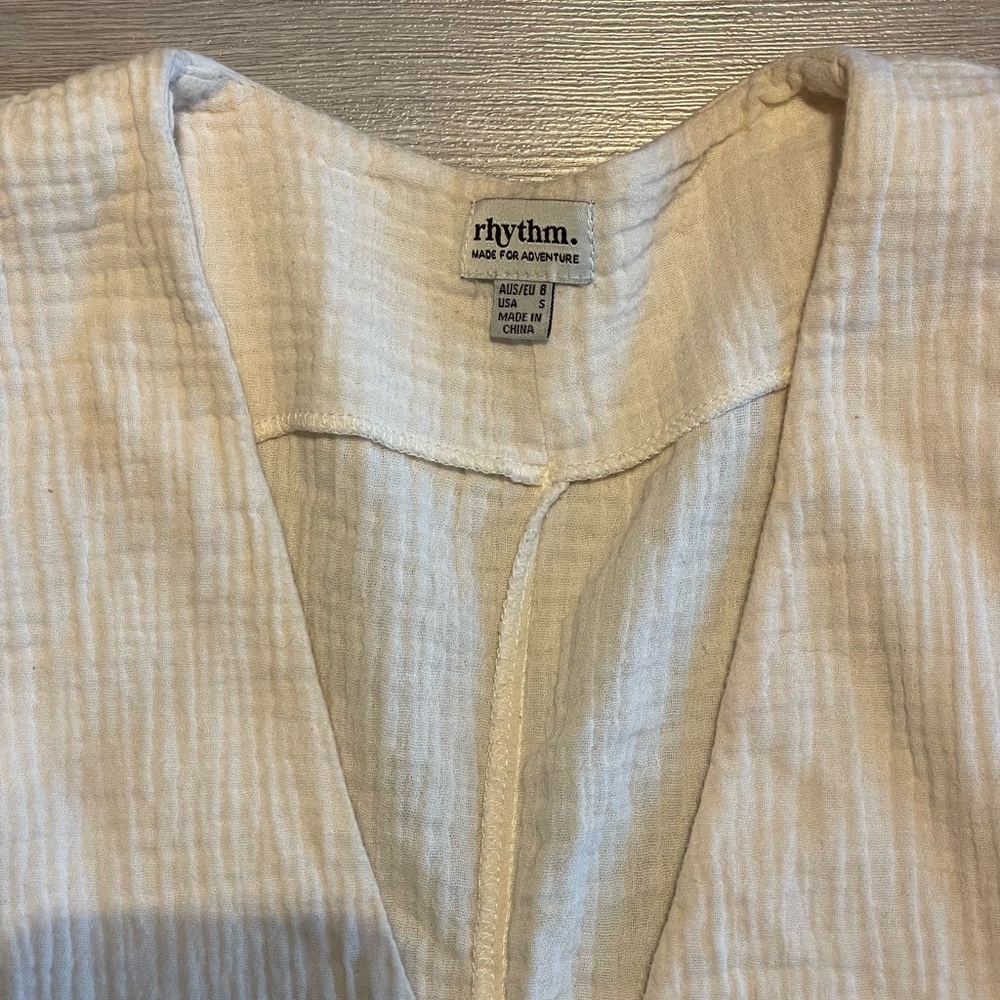 Rhythm Cream Jumpsuit Romper - 100% cotton - soft muslin - Picture 4 of 4